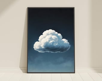 Cloud Printable Wall Art. Minimalist Painting. Modern Poster (Digital Download)