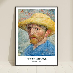 Van Gogh “Self-Portrait” Printable Wall Art. Minimalist Print. Digital Download Poster.