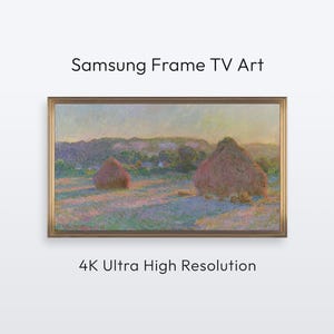 Cadre TV Samsung Frame « Meules de foin » de Monet. Tableau célèbre (Téléchargement d'impression numérique 4K)