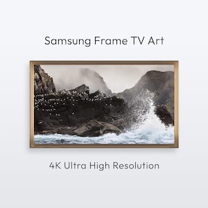 Brechende Wellen. Samsung Frame TV. Norwegen Naturfotografie (4K Digital Poster Download)