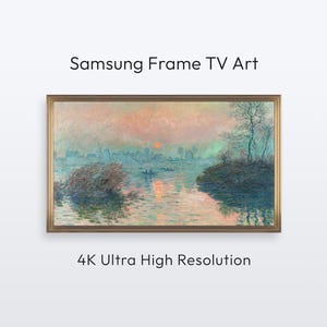 Monet "Puesta de sol" Samsung Frame TV Art. Pintura famosa (Descarga de impresión digital 4K)