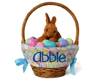 Personalized Easter Basket Liner Size Small, Easter Basket Liner, Custom Basket Liner, Basket not included - Pastel Eggs