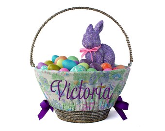 Personalized Easter Basket Liner Size Small, Easter Basket Liner, Custom Basket Liner, Basket not included - Easter Toile