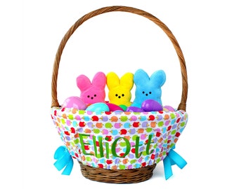 Personalized Easter Basket Liner Size Small, Easter Basket Liner, Custom Basket Liner, Basket not included - Hedgehogs
