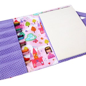 Carteira de giz de cera, estojo de giz de cera, brinquedo de arte infantil, porta-giz de cera, brinquedo de colorir para crianças, estojo de giz de cera para artista, brinquedo de viagem, rolo de giz de cera - Princesa