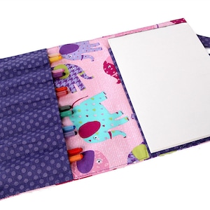 Carteira de giz de cera, estojo de giz de cera, brinquedo de arte infantil, porta-giz de cera, brinquedo para colorir, estojo para artista de giz de cera, brinquedo de viagem, rolo de giz de cera - Elefantes