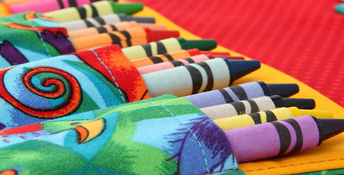 Crayon Wallet With Option to Add a Name Crayon Organizer Etsy