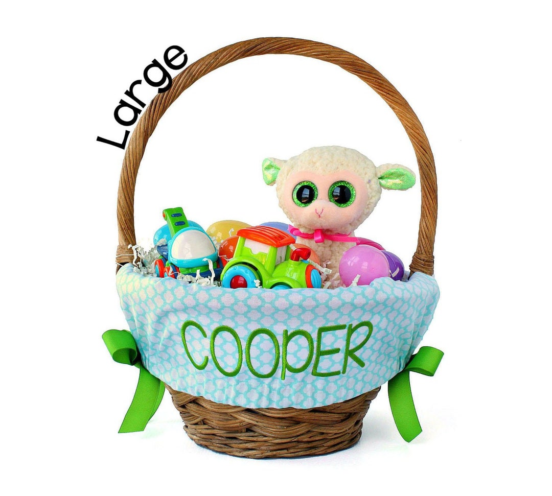 Large Personalized Easter Basket Liner for Oversized Easter Baskets