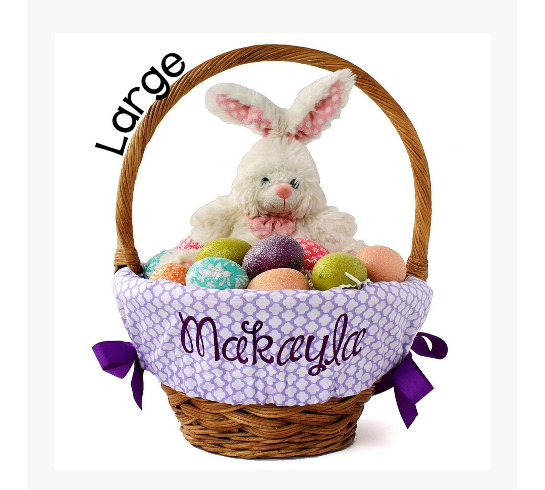 Large Personalized Easter Basket Liner for Oversized Easter Baskets