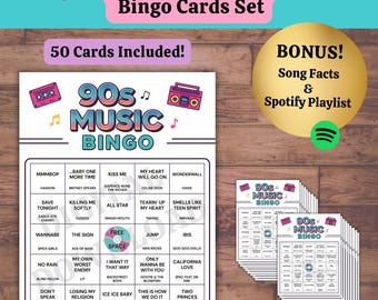 Bingo musical de los 90: 50 tarjetas imprimibles, trivia y lista de reproducción de Spotify (descarga en PDF)
