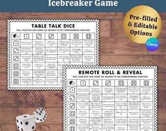 Icebreaker Dice Game: Table Talk, Teambuilding Activity (Printable PDF)