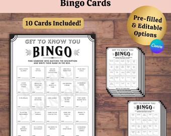 Get To Know You Bingo: Printable Icebreaker Game (PDF Download)