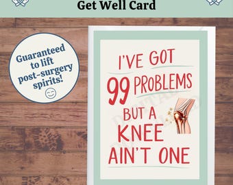 Funny Knee Replacement Get Well Card: Surgery Recovery Gift (Digital Download)
