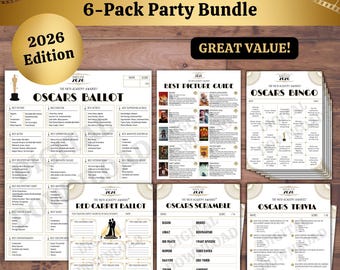 2026 Oscars Party Games Bundle: Ballot, Bingo, Trivia, Word Scramble (PDF Download)