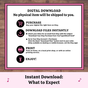 Instant download printable music bingo game digital party activity ready to print