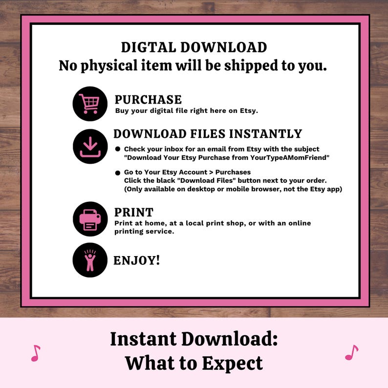 Instant download printable music bingo game digital party activity ready to print