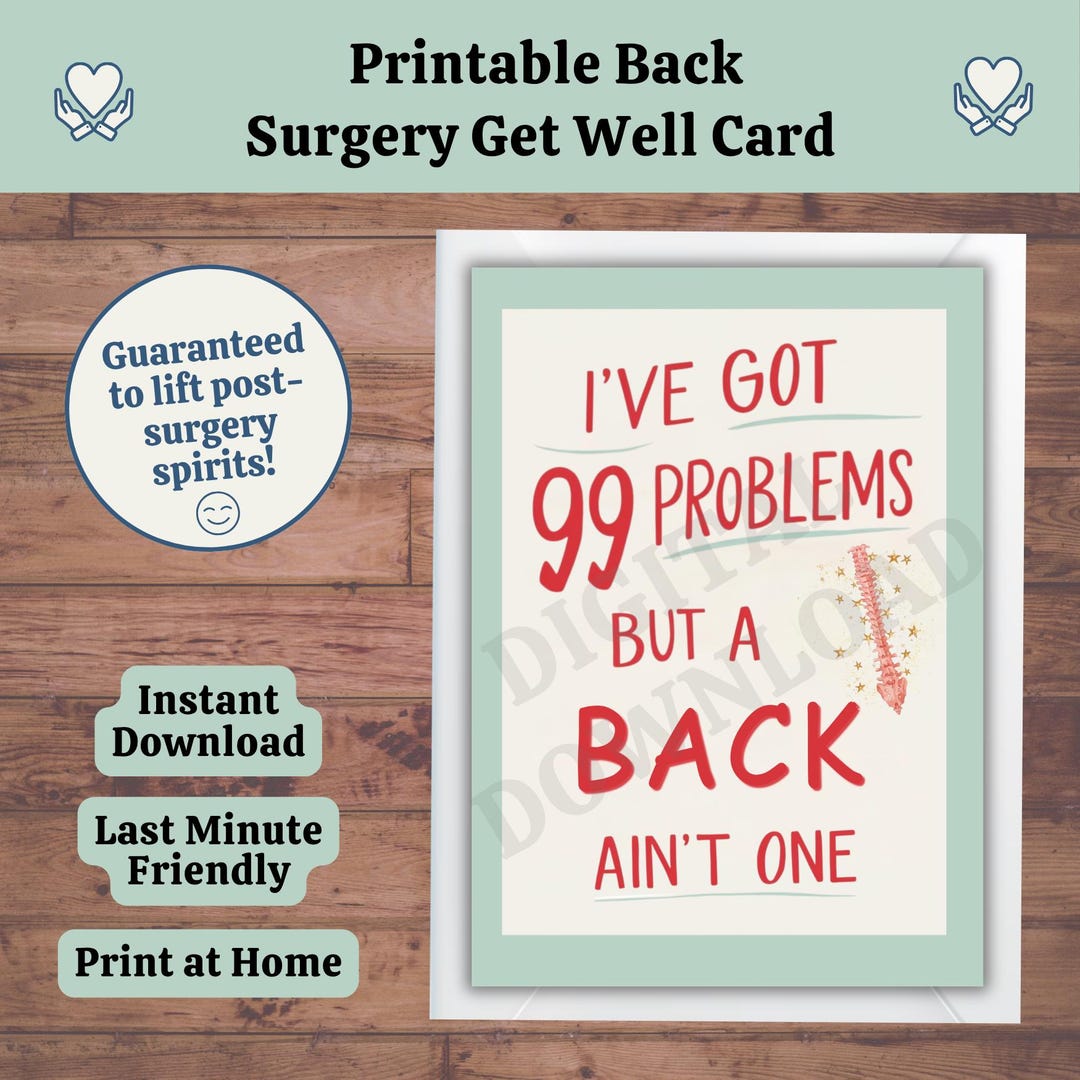 Funny Back Surgery Card, Spine Surgery Recovery Card, Herniated Disc ...