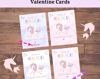 Unicorno di San Valentino – Biglietto d'auguri stampabile in formato PDF per la classe scolastica per uno scambio di vacanze senza caramelle con gli studenti