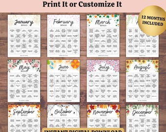 Spring Bucket List Bingo Printable | April Goal Setting Game (Digital Download)