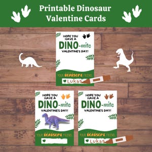 Dinosaur Valentine, afdrukbare pdf-download, Dino-Mite School-snoepvrij Valentijnsdagfeest