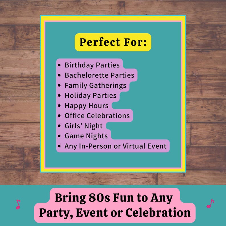 80s Music Bingo playlist option with QR code, showing how to scan and play songs instantly during the game.