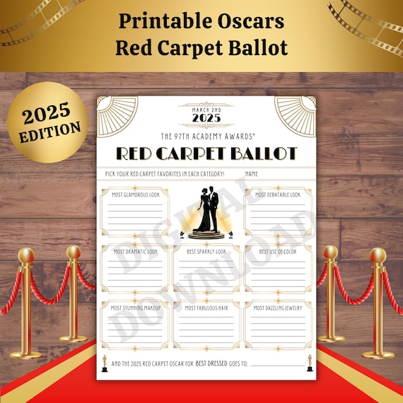 Oscars Red Carpet Ballot 2025: Academy Awards Party Game