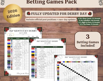 Kentucky Derby Betting Games Pack 2026 – Wagering Grid, Odds Pool, Exacta (PDF)