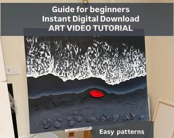 How to Paint Textured Sea: Step-by-Step Video Tutorial for Absolute Beginners. Art Lesson with Clay and Plaster.