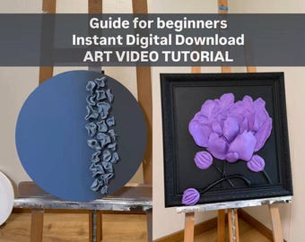 Tutorial de pintura en vídeo, clase de bricolaje, lección de arte abstracto para principiantes, plantilla de arcilla, guía de dibujo