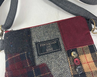 Upcycled Fanny Pack Clutch: Recycled Suit Coat Crossbody Bag