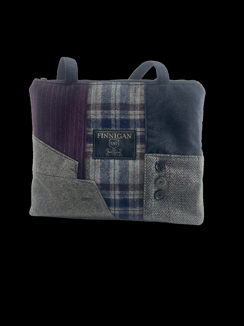 Womens Tote Bag medium, Medium Purse, handbag, Recycled fabric Purse, recycled purse, wool purse image 2