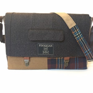 Sac messager pour homme, cadeau pour homme sac messager pour ordinateur portable pour femme, housse pour ordinateur portable Macbook Pro 15 pouces, sac fourre-tout en toile, sac recyclé, prêt
