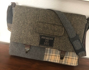 Bolso mensajero para hombre, bolso mensajero portátil para mujer regalo para hombre, funda para portátil Macbook Pro de 15", bolso de mano de lona, bolso reciclado