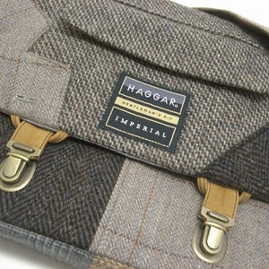 Messenger Bag, iPad Case, Eco Friendly Recycled Suit Coat image 1