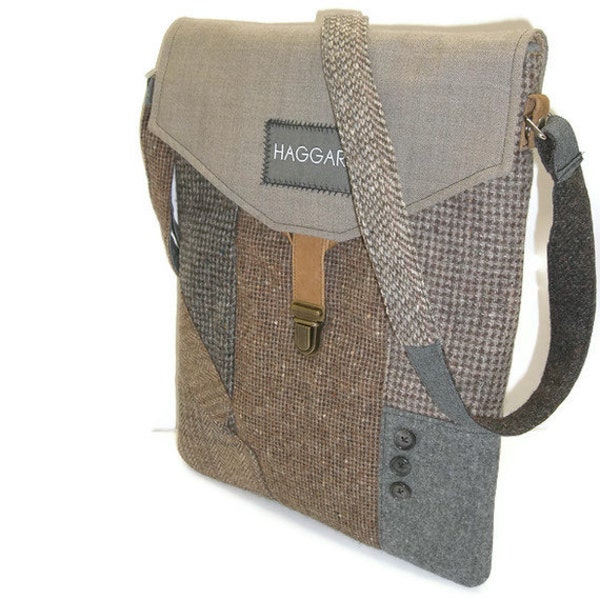 MacBook Sleeve,  With Detachable Strap,Eco Friendly, Recycled Suit Coat