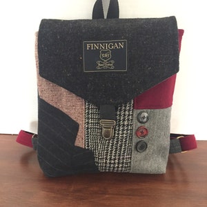Backpack Recycled Backpack  bag, Mens Backpack Womens backpack Soft sided Bag Recycled Mens Suit Coat Bag Travel Bag