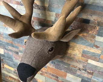 Recycled Wool Deer Head Wall Mount | Faux Taxidermy Nursery Decor