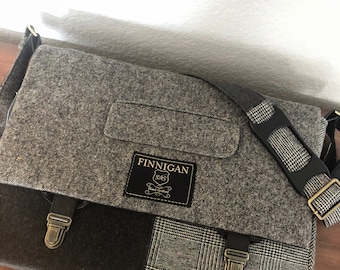 Bolso bandolera para hombre, regalo para hombre, bolso bandolera para portátil de mujer, funda para portátil MacBook Pro de 15", bolso de lona, bolso reciclado