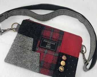 Upcycled Suit Coat Fanny Pack, Crossbody Clutch