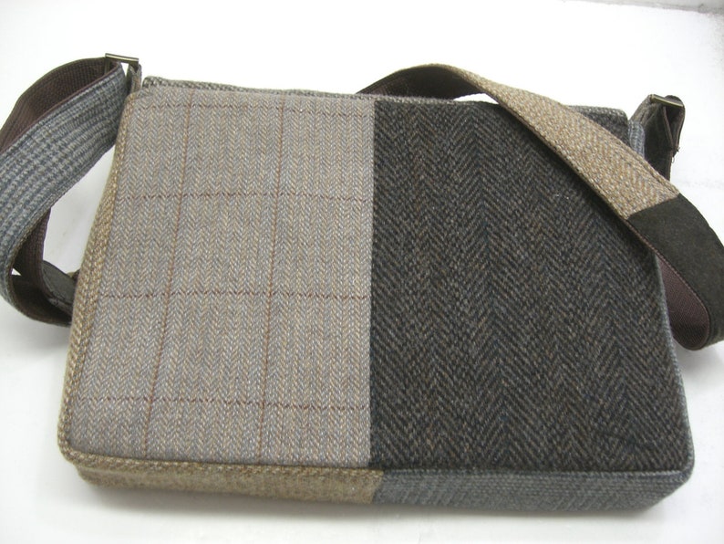 Messenger Bag, iPad Case, Eco Friendly Recycled Suit Coat image 5