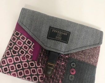 Recycled Wool Clutch Purse, Upcycled Suit Fabric, Custom Made