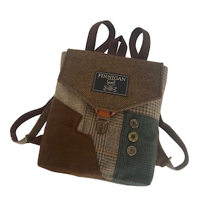 Backpack Recycled Backpack  bag, Mens Backpack Womens backpack Soft sided Bag Recycled Mens Suit Coat Bag Travel Bag
