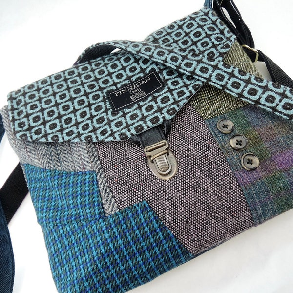 Crossbody bag, Crossbody Purse, Recycled Crossbody Purse, Handbag, Recycled wool, iPhone pocket,Recycled mens suit coat
