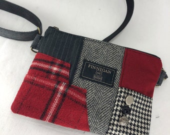 Upcycled Fanny Pack, Recycled Suit Coat Clutch Crossbody