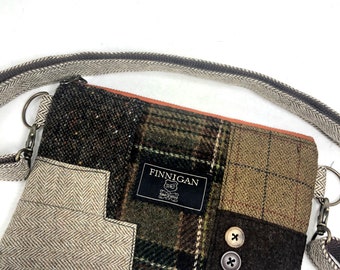 Upcycled Wool Fanny Pack Belt Bag: Handmade Crossbody Clutch