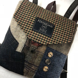 Backpack, Recycled Backpack  bag, Mens Backpack,  Womens backpack ,Softsided Bag, Recycled Mens Suit Coat Bag, Travel Bag