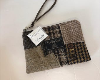 Recycelte Anzug-Mantel-Clutch, Upcycled Armband-Geldbeutel