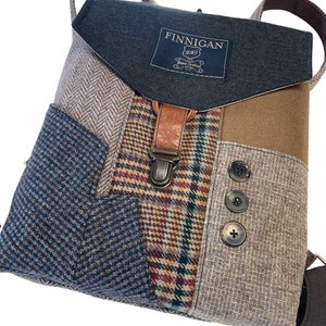 Backpack Recycled Backpack  bag, Mens Backpack Womens backpack Soft sided Bag Recycled Mens Suit Coat Bag Travel Bag