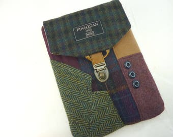 Upcycled Wool iPad Mini Case, Vintage Suit Fabric Tablet Sleeve