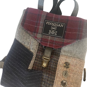 Backpack Recycled Backpack  bag, Mens Backpack Womens backpack Soft sided Bag Recycled Mens Suit Coat Bag Travel Bag